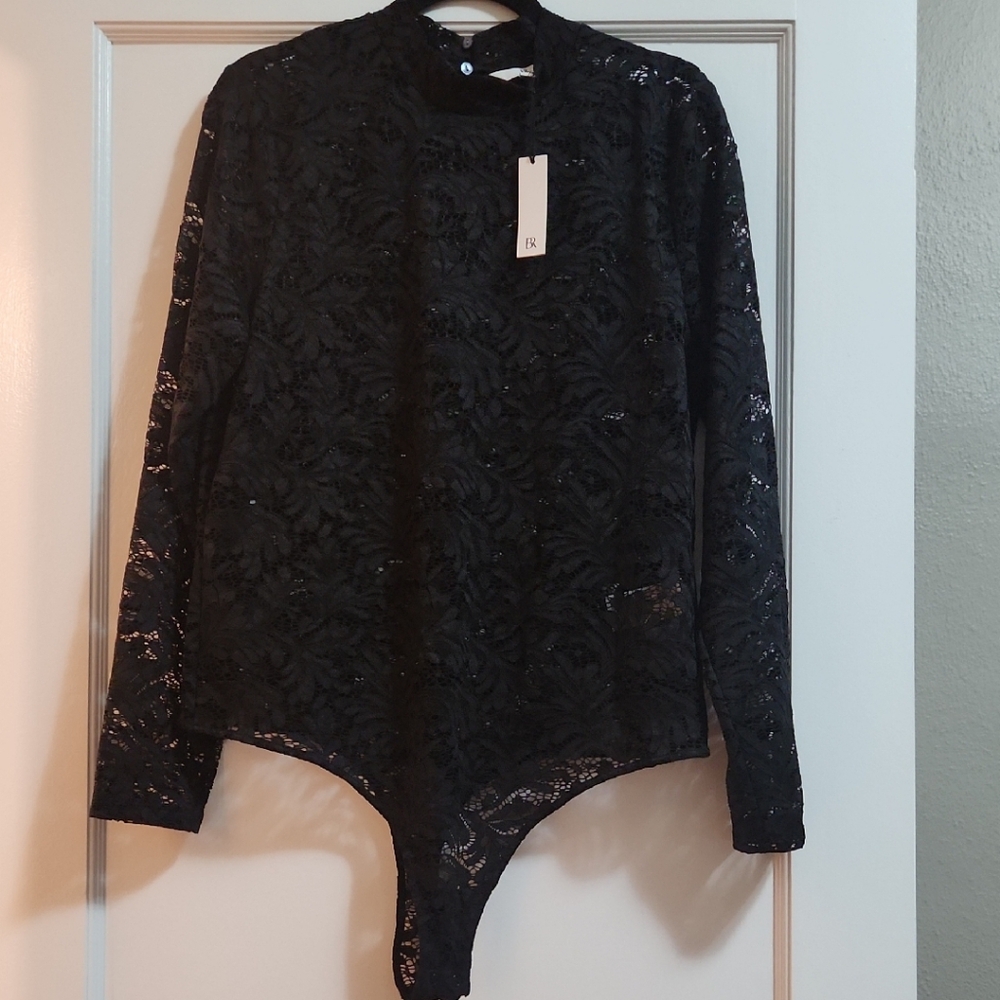 Banana Republic Blue Asymmetrical Long Sleeve Bodysuit
